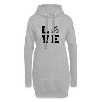 Geschenkidee für einen Roadbike mit Roadbike - Hoodie-Kleid - Grau meliert - Vorne