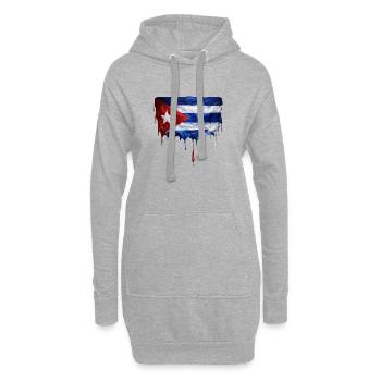 Kubanische Flagge Tropfenkunst - Hoodie-Kleid - Grau meliert - Vorne