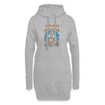 Ares Krieger mit Blitz - Hoodie-Kleid - Grau meliert - Vorne