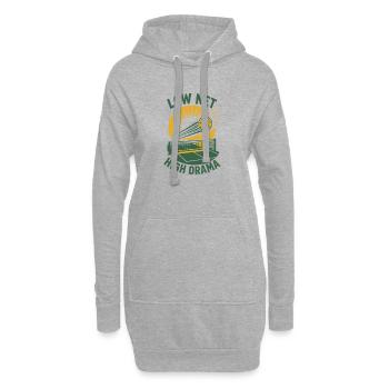 Net bas, drama high | Humour de pickleball - Sweat-shirt à capuche long Femme - gris chiné - Devant