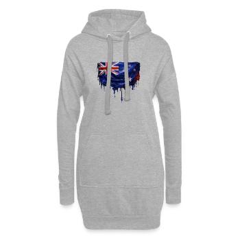 Drapeau néo-zélandais dégoulinant - Sweat-shirt à capuche long Femme - gris chiné - Devant
