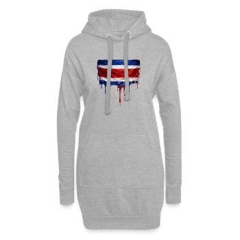 Costa Rica Dripping Flag - Hoodie Dress - heather grey - Front