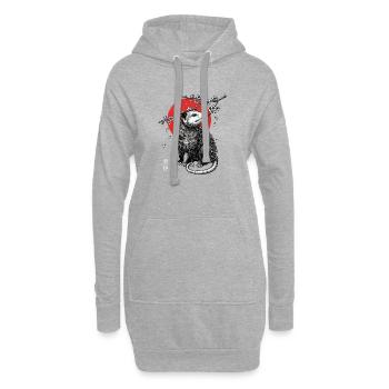 Marder im Kirschblütenmond - Hoodie-Kleid - Grau meliert - Vorne