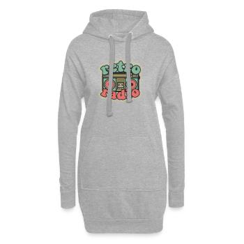 Radio Rétro Boombox Gefühl - Sweat-shirt à capuche long Femme - gris chiné - Devant