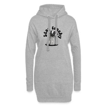Reste une moufette mignonne et vulgaire dans la poubelle - Sweat-shirt à capuche long Femme - gris chiné - Devant