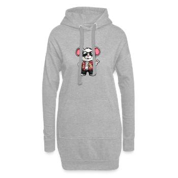 Mouse Comic Holiday - Hoodie Dress - heather grey - Front