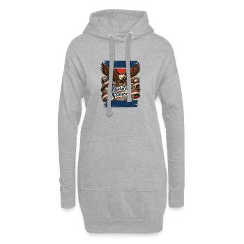 Adler über Flaggenband American Samoa - Hoodie-Kleid - Grau meliert - Vorne