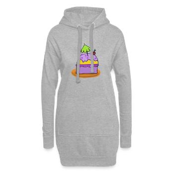 Enfant enfant gâteau aux muffins d’anniversaire - Sweat-shirt à capuche long Femme - gris chiné - Devant