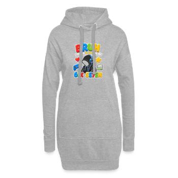 Bruh 6ix Se7en Gaming Vibe - Hoodie-Kleid - Grau meliert - Vorne