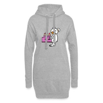 Teddy Teddybär Torte Kawaii Kinder Geburtstag - Hoodie-Kleid - Grau meliert - Vorne