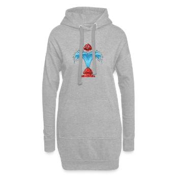 Bulles de cœur provenant de la bouche d’incendie - Sweat-shirt à capuche long Femme - gris chiné - Devant