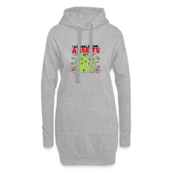 Abseits Erklärt Chaos Fußball Taktik Lustig  - Hoodie-Kleid - Grau meliert - Vorne