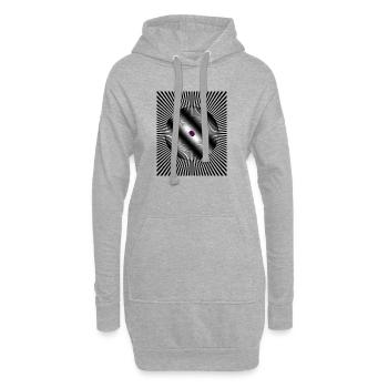Radialer Lichtstrahlkreis - Hoodie-Kleid - Grau meliert - Vorne