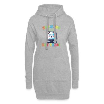 Llama Numérique Arc en Ciel - Sweat-shirt à capuche long Femme - gris chiné - Devant