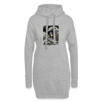 Ukiyo-e Baby Monkey Punch - Hoodie-Kleid - Grau meliert - Vorne