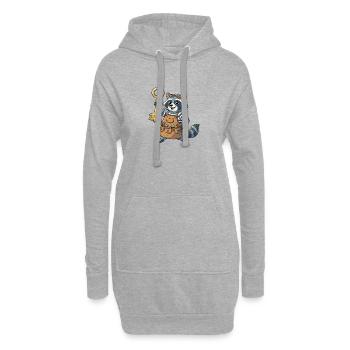 Schlüsselhelden Bau-Raccoon - Hoodie-Kleid - Grau meliert - Vorne