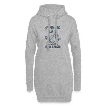 Trop tard | Course à pied humoristique cardio - Sweat-shirt à capuche long Femme - gris chiné - Devant