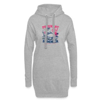 Schwangere Sommerdodo am Strand - Hoodie-Kleid - Grau meliert - Vorne