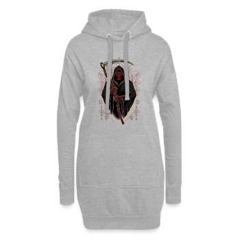 Masque de Démon Démoniaque, Fantasy de Mort, Satan Halloween - Sweat-shirt à capuche long Femme - gris chiné - Devant