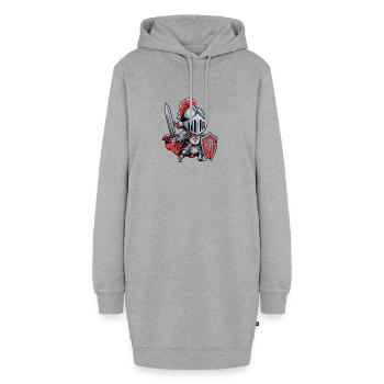 Niedlicher Ritter Mit Schwert Und Schild Cartoon - Hoodie-Kleid - Grau meliert - Vorne