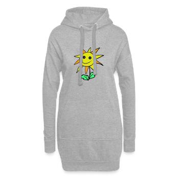 Enfants des fleurs Tournesols - Sweat-shirt à capuche long Femme - gris chiné - Devant