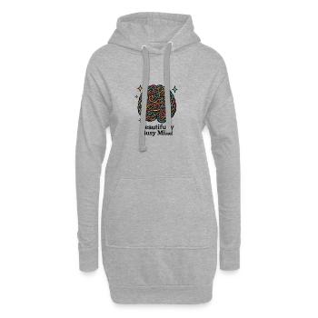 Bunte Gedankenknäuel - Hoodie-Kleid - Grau meliert - Vorne