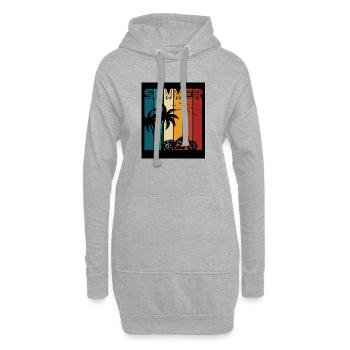 Sommer - Hoodie-Kleid - Grau meliert - Vorne