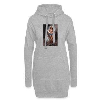 Mondlichtläuferin  - Hoodie-Kleid - Grau meliert - Vorne