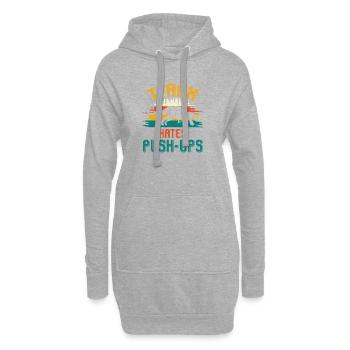 T-Rex Hates Push-Ups Fitnesswitz - Hoodie-Kleid - Grau meliert - Vorne