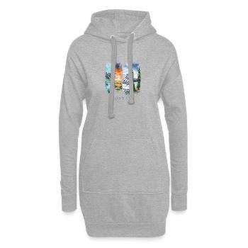 Voyage de vacances dans le Montana – Big Sky Country - Sweat-shirt à capuche long Femme - gris chiné - Devant