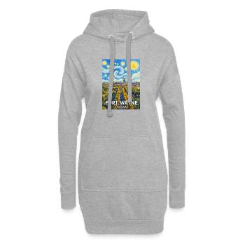 Fort Wayne, Indiana Sternennacht - Hoodie-Kleid - Grau meliert - Vorne