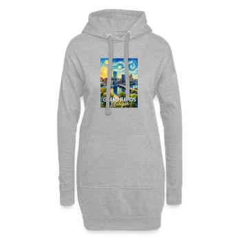 Nuit étoilée à Grand Rapids, Michigan - Sweat-shirt à capuche long Femme - gris chiné - Devant