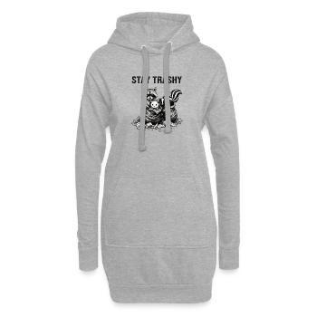 Humour animalier poubelle Opossum raton laveur - Sweat-shirt à capuche long Femme - gris chiné - Devant