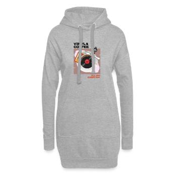 Vinyl & Coffee All Day Every Day - Hoodie-Kleid - Grau meliert - Vorne