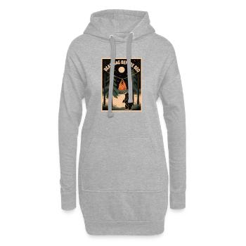 Bärensack vorm Schlafen | Camping - Hoodie-Kleid - Grau meliert - Vorne