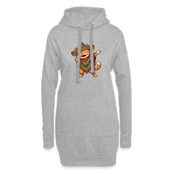 Poncho Cinco de Mayo funny Mexican Cat Dab - Sweat-shirt à capuche long Femme - gris chiné - Devant