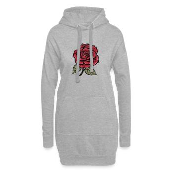 L’amour de la rose - Sweat-shirt à capuche long Femme - gris chiné - Devant