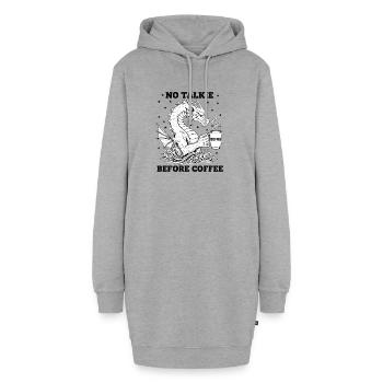 Pas de conversation avant Dragon Amoureux du Café - Sweat-shirt à capuche long Femme - gris chiné - Devant