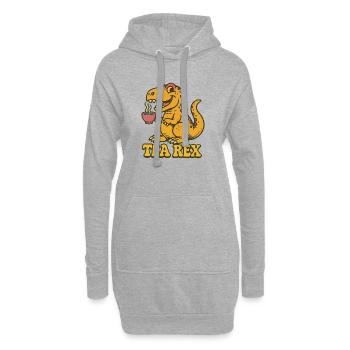 Tea Rex : L’heure du thé des dinosaures - Sweat-shirt à capuche long Femme - gris chiné - Devant