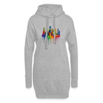 Houston, Texas – Tropfende Farbe - Hoodie-Kleid - Grau meliert - Vorne
