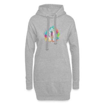 Explosion colorée de couleurs d’éventail de paume - Sweat-shirt à capuche long Femme - gris chiné - Devant