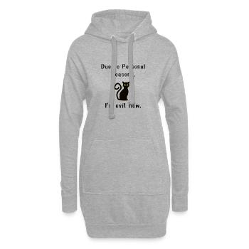 Due To Personal Reasons I'm Evil Now - Hoodie-Kleid - Grau meliert - Vorne