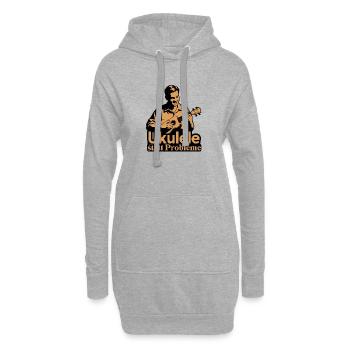 Ukulélé au lieu de problèmes, drôle de disant de ukulélé - Sweat-shirt à capuche long Femme - gris chiné - Devant