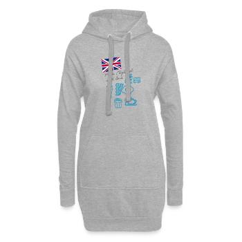 EXANGLIA (Blau + Grauer Text) - Hoodie-Kleid - Grau meliert - Vorne