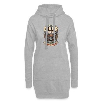 Biker Opa Motorrad Lustiger Spruch Vintage - Hoodie-Kleid - Grau meliert - Vorne