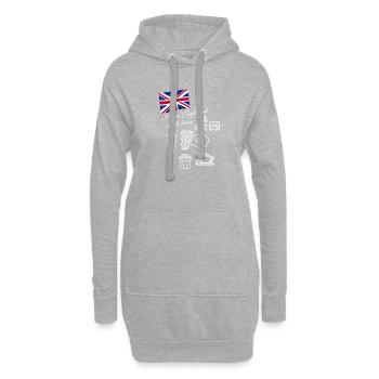EXANGLIA (Weiß) - Hoodie-Kleid - Grau meliert - Vorne
