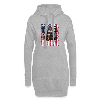  USA Merica Chug Life Stars Stripes And Bad - Hoodie-Kleid - Grau meliert - Vorne