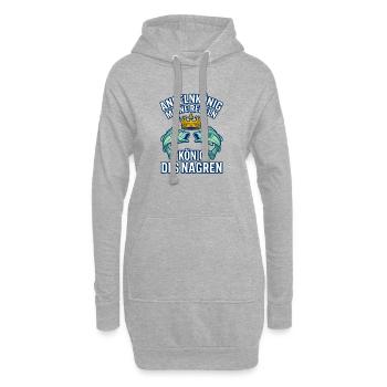 Angelkönig Meine Regeln Krone Fische Angler - Hoodie-Kleid - Grau meliert - Vorne