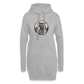 Dezent Genervt Waschbär Kaffee - Hoodie-Kleid - Grau meliert - Vorne