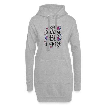 Mois de la fierté LGBT - Ne t’inquiète pas avec Happy - Sweat-shirt à capuche long Femme - gris chiné - Devant